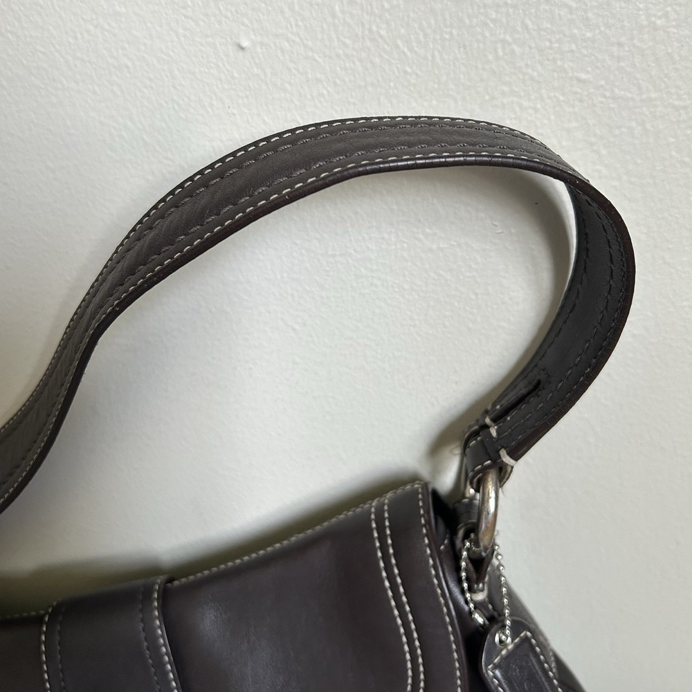 Coach Soho Flap Dark Brown Leather Shoulder Bag J0776-F10910 Excellent - Picture 10 of 13